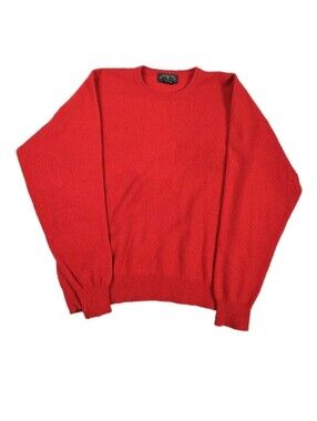 Charter Club Cashmere Sweater Mens Medium Red Boxy Preppy Casual Crew Neck